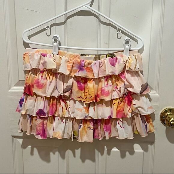 NWT Urban Outfitters Out From Under Cammy Ruffle Trim Micro Skort xl floral - Picture 6 of 11